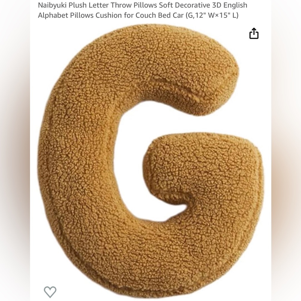 Letter “G” pillow